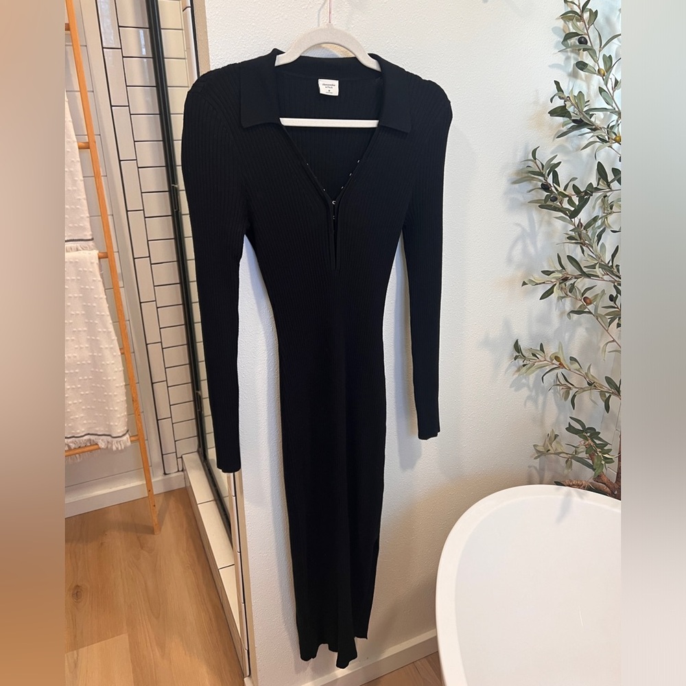 Abercrombie Ribbed Polo Sweater Dress